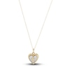 Thumbnail Image 1 of Heart & Cross Locket Necklace 14K Yellow Gold 13"