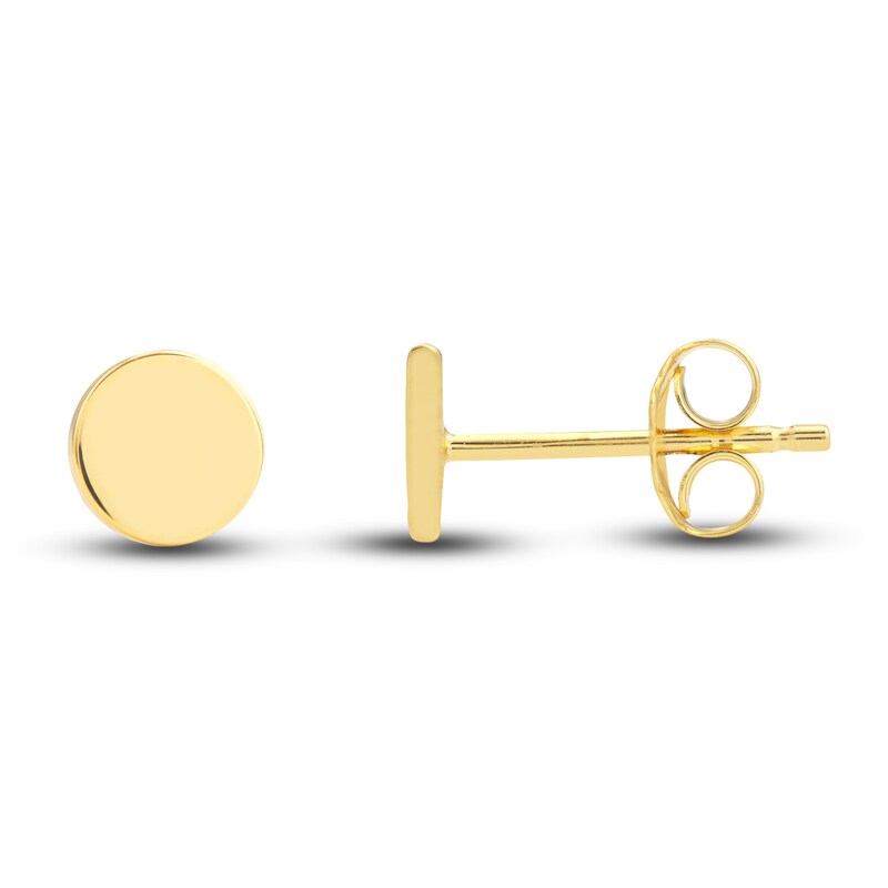 Rectangle Stud Earrings Vintage Gold Earring Flat Gold Stud