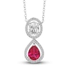 Thumbnail Image 0 of Lab-Created Ruby & Lab-Created White Sapphire Pendant Necklace 10K White Gold 18"