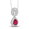 Thumbnail Image 1 of Lab-Created Ruby & Lab-Created White Sapphire Pendant Necklace 10K White Gold 18"