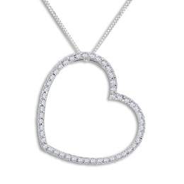 Diamond Pendant Necklace 2 ct tw Round 14K White Gold 18"