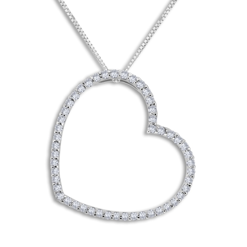 Main Image 1 of Diamond Pendant Necklace 2 ct tw Round 14K White Gold 18"