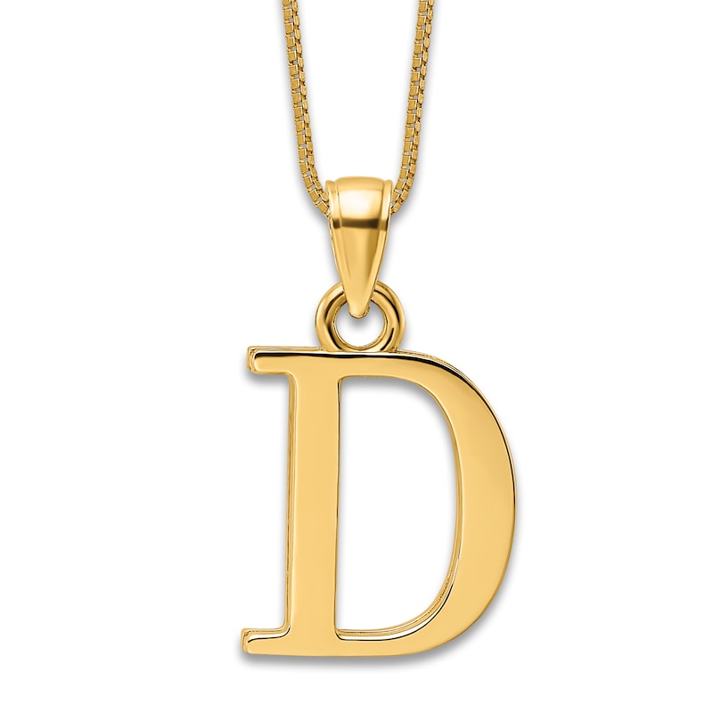Main Image 1 of Initial D Charm 14K Yellow Gold 18"