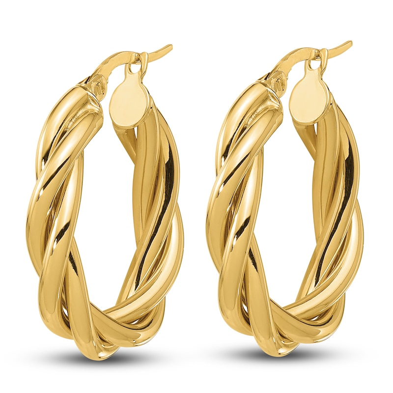 Main Image 2 of Twisted Hoop Earrings 14K Yellow Gold 20mm