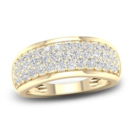 Diamond Pave Anniversary Band 1 ct tw Round 14K Yellow Gold