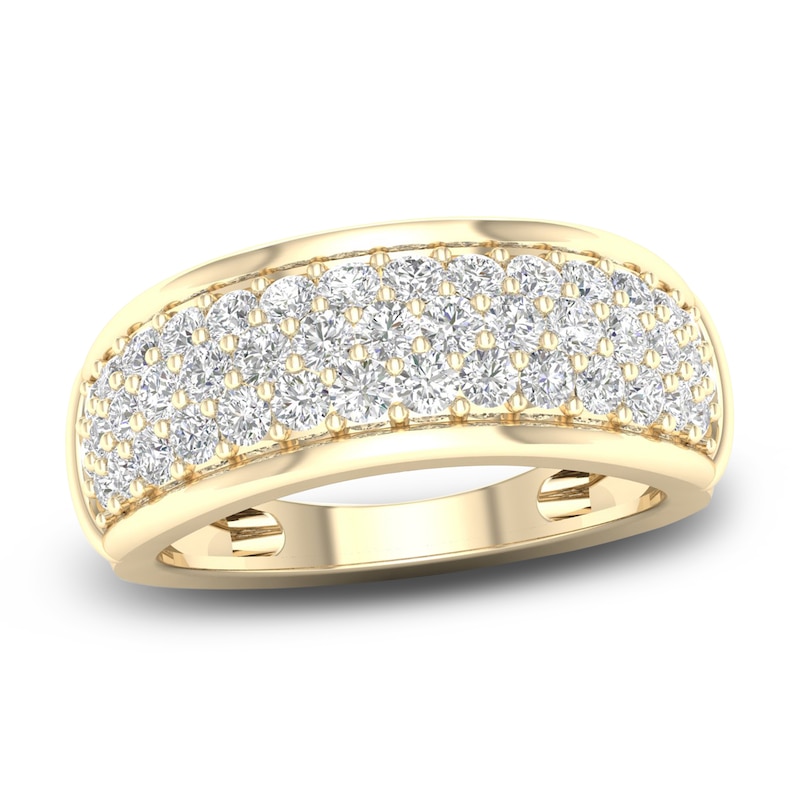 Diamond Pave Anniversary Band 1 ct tw Round 14K Yellow Gold