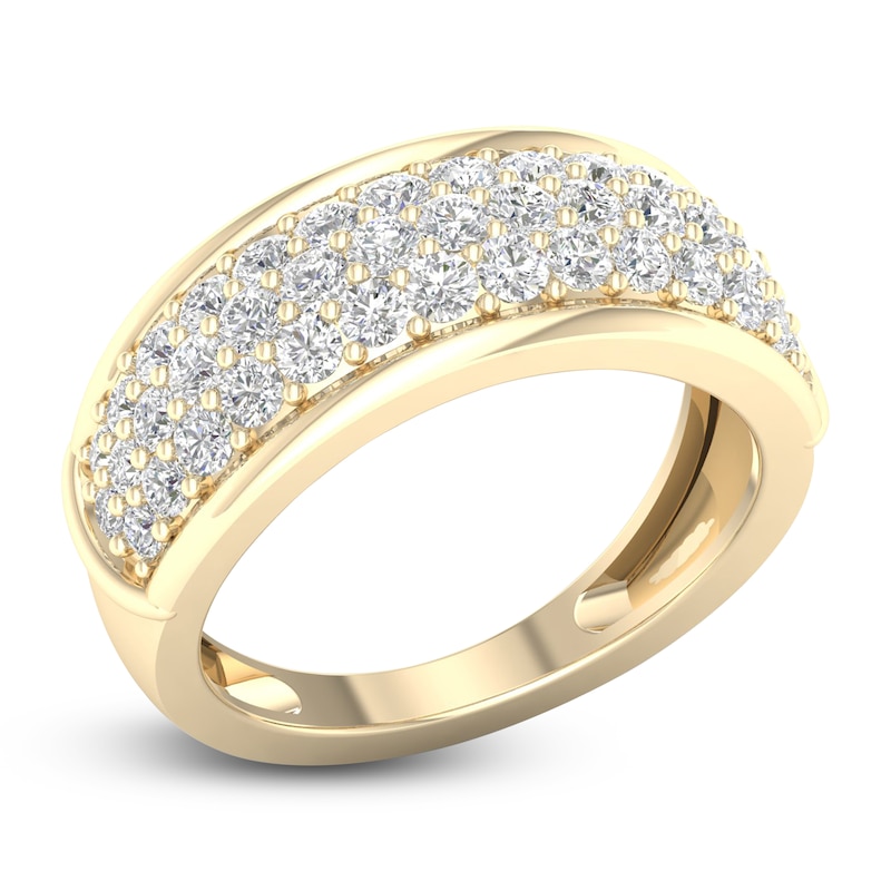Main Image 2 of Diamond Pave Anniversary Band 1 ct tw Round 14K Yellow Gold