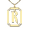 Thumbnail Image 1 of Diamond Initial Pendant Necklace 1/8 ct tw Round 14K Yellow Gold 18"