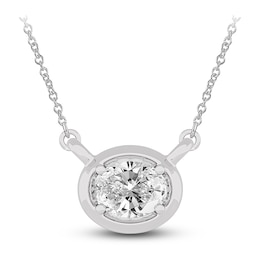 Diamond Necklace 1/4 ct tw Oval 14K White Gold 18" (I1,I)