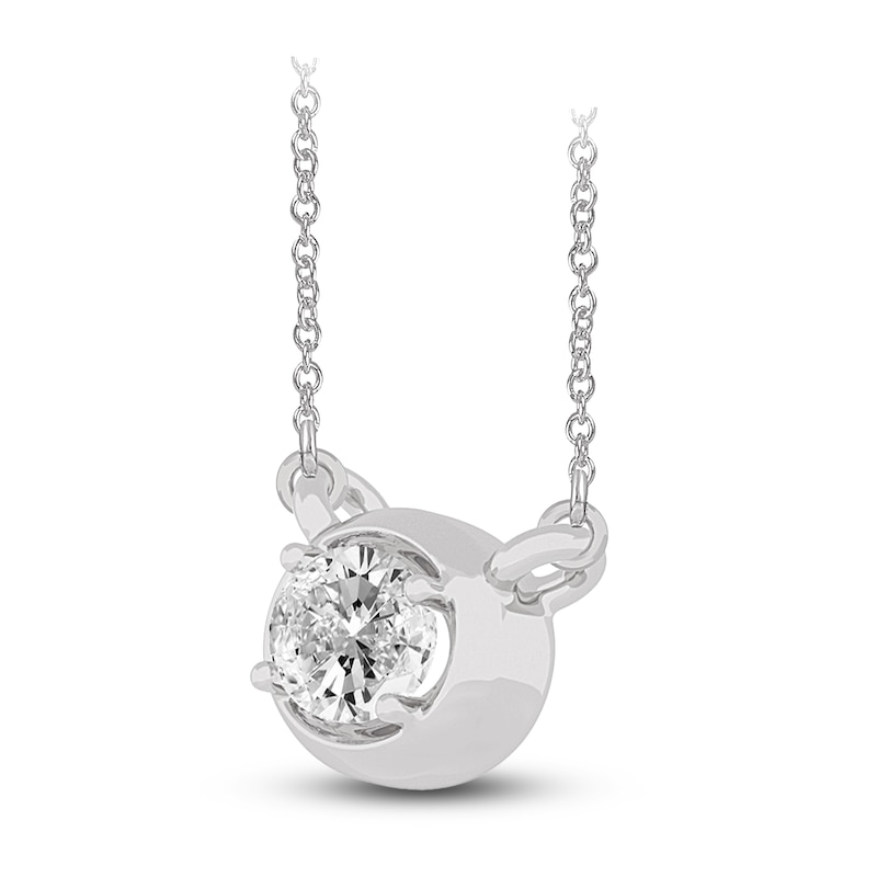 Main Image 2 of Diamond Necklace 1/4 ct tw Oval 14K White Gold 18" (I1,I)