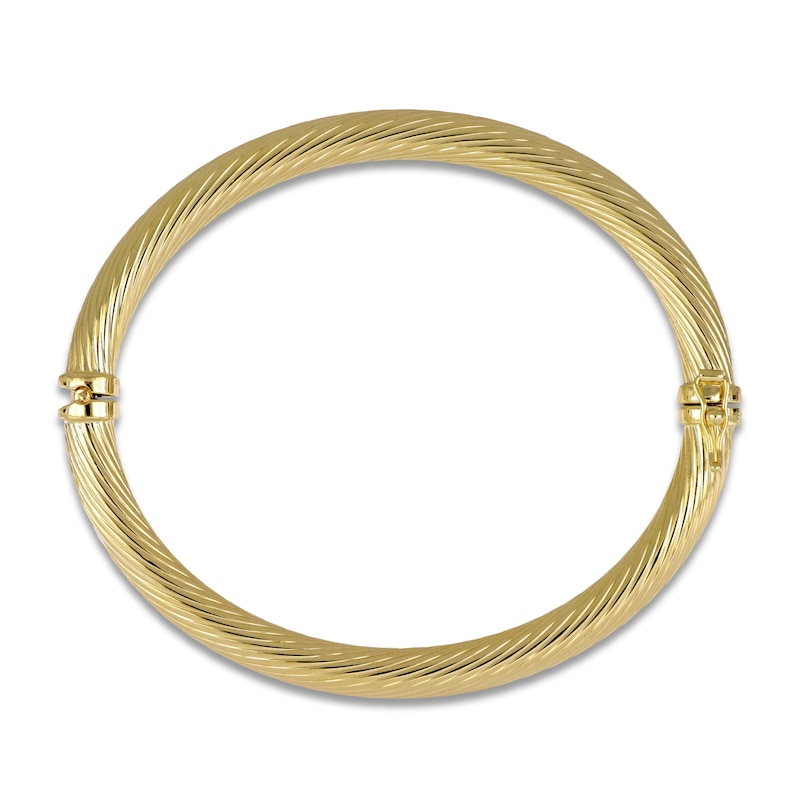 Main Image 1 of Italia D'Oro Round Tube Bangle Bracelet 14K Yellow Gold