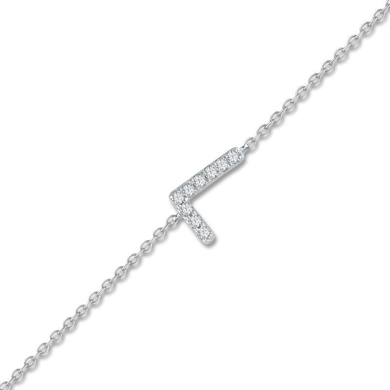 Main Image 2 of Diamond Accent Initial L Bracelet 14K White Gold 7"