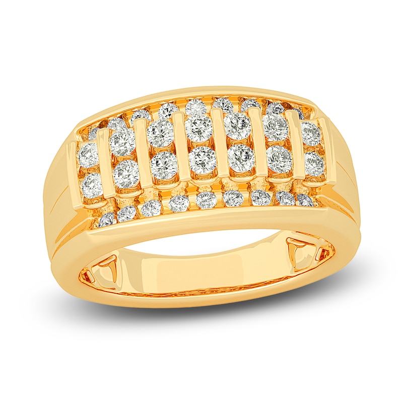 Main Image 1 of Men's Diamond Ring 1 ct tw Round 14K Yellow Gold