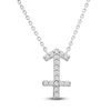 Thumbnail Image 1 of Diamond Sagittarius Necklace 1/10 ct tw Round 14K White Gold 16.75"