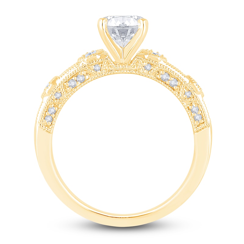 Main Image 3 of Diamond Engagement Ring 1-1/4 ct tw Round 14K Yellow Gold
