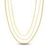 Thumbnail Image 1 of Valentino, Beaded & Curb Chain Necklace Set 14K Yellow Gold