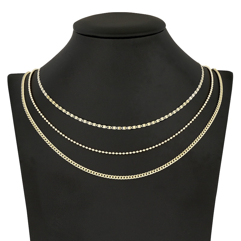 Main Image 5 of Valentino, Beaded & Curb Chain Necklace Set 14K Yellow Gold