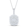 Thumbnail Image 1 of Baguette & Round-Cut Multi-Diamond Necklace 1/2 ct tw 14K White Gold 18"
