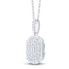 Thumbnail Image 4 of Baguette & Round-Cut Multi-Diamond Necklace 1/2 ct tw 14K White Gold 18"