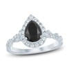 Thumbnail Image 1 of Brilliant Moments Pear-Shaped Black Diamond & White Diamond Engagement Ring 1-7/8 ct tw 14K White Gold