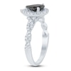 Thumbnail Image 2 of Brilliant Moments Pear-Shaped Black Diamond & White Diamond Engagement Ring 1-7/8 ct tw 14K White Gold