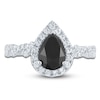 Thumbnail Image 3 of Brilliant Moments Pear-Shaped Black Diamond & White Diamond Engagement Ring 1-7/8 ct tw 14K White Gold