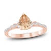 Thumbnail Image 1 of Pear-Shaped Natural Morganite & Diamond Engagement Ring 1/5 ct tw 14K Rose Gold