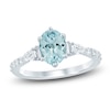 Thumbnail Image 0 of Brilliant Moments Oval-Cut Natural Aquamarine & Diamond Engagement Ring 1/2 ct tw 14K White Gold