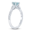 Thumbnail Image 1 of Brilliant Moments Oval-Cut Natural Aquamarine & Diamond Engagement Ring 1/2 ct tw 14K White Gold