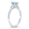 Thumbnail Image 2 of Brilliant Moments Oval-Cut Natural Aquamarine & Diamond Engagement Ring 1/2 ct tw 14K White Gold