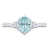 Thumbnail Image 2 of Brilliant Moments Oval-Cut Natural Aquamarine & Diamond Engagement Ring 1/2 ct tw 14K White Gold