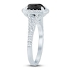 Thumbnail Image 1 of Brilliant Moments Oval-Cut Black Diamond & White Diamond Halo Engagement Ring 2-5/8 ct tw 14K White Gold