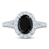 Thumbnail Image 2 of Brilliant Moments Oval-Cut Black Diamond & White Diamond Halo Engagement Ring 2-5/8 ct tw 14K White Gold