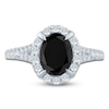 Thumbnail Image 3 of Brilliant Moments Oval-Cut Black Diamond & White Diamond Halo Engagement Ring 2-5/8 ct tw 14K White Gold