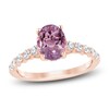 Thumbnail Image 1 of Brilliant Moments Oval-Cut Natural Light Amethyst & Diamond Engagement Ring 1/2 ct tw 14K Rose Gold
