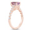 Thumbnail Image 2 of Brilliant Moments Oval-Cut Natural Light Amethyst & Diamond Engagement Ring 1/2 ct tw 14K Rose Gold