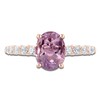 Thumbnail Image 3 of Brilliant Moments Oval-Cut Natural Light Amethyst & Diamond Engagement Ring 1/2 ct tw 14K Rose Gold