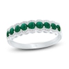 Thumbnail Image 1 of Kallati Round-Cut Natural Emerald & Diamond Ring 1/5 ct tw 14K White Gold