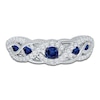 Thumbnail Image 1 of Kallati Round-Cut Natural Blue Sapphire & Diamond Ring 1/4 ct tw 14K White Gold
