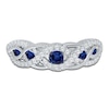 Thumbnail Image 2 of Kallati Round-Cut Natural Blue Sapphire & Diamond Ring 1/4 ct tw 14K White Gold