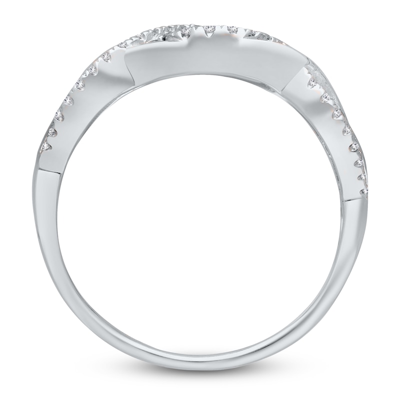 Main Image 4 of Kallati Round-Cut Natural Blue Sapphire & Diamond Ring 1/4 ct tw 14K White Gold