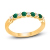 Thumbnail Image 1 of Kallati Round-Cut Natural Emerald & Diamond Ring 1/10 ct tw 14K Yellow Gold