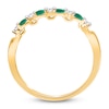 Thumbnail Image 4 of Kallati Round-Cut Natural Emerald & Diamond Ring 1/10 ct tw 14K Yellow Gold