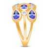 Thumbnail Image 3 of Kallati Pear-Shaped Natural Tanzanite & Diamond 1/6 ct tw Ring 14K Yellow Gold