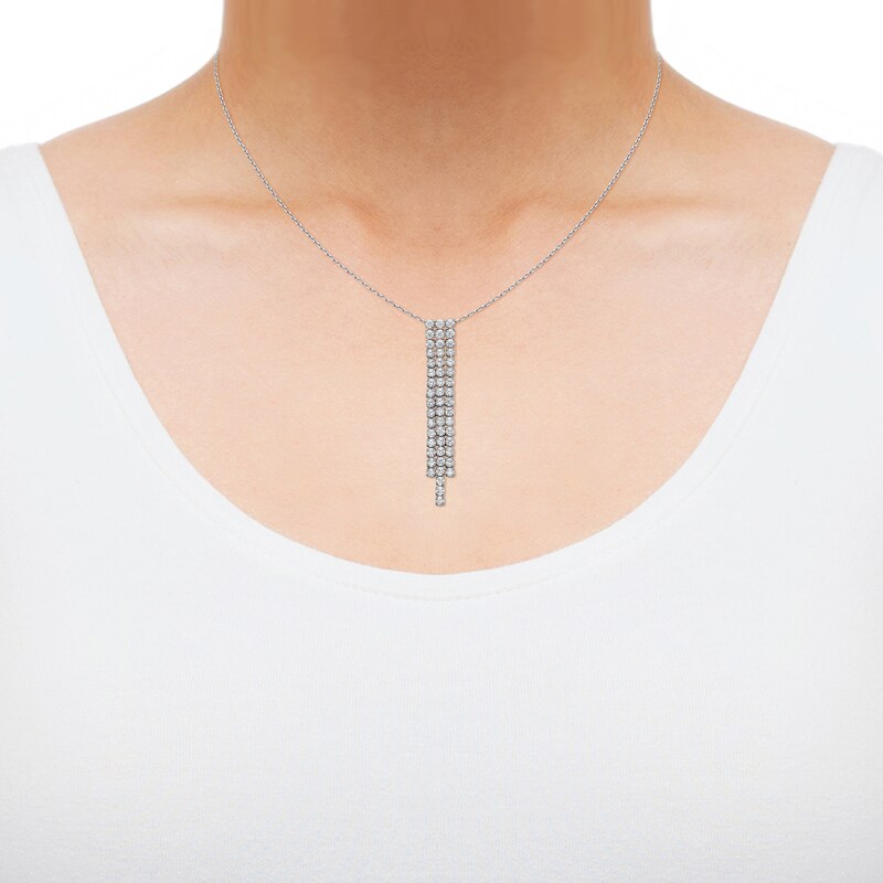Main Image 4 of Diamond Three-Row Necklace 1-3/4 ct tw 14K White Gold