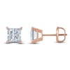 Thumbnail Image 1 of Certified Princess-Cut Diamond Solitaire Earrings 1-1/5 ct tw 14K Rose Gold (I/I1)