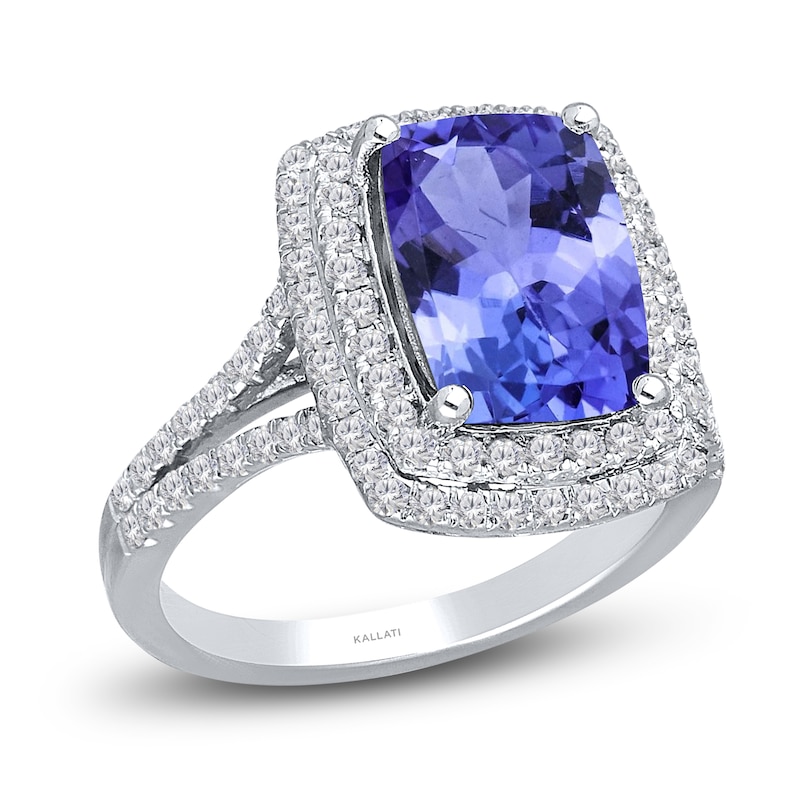 Main Image 1 of Kallati Cushion-Cut Natural Tanzanite & Diamond Ring 5/8 ct tw 14K White Gold