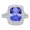 Thumbnail Image 2 of Kallati Cushion-Cut Natural Tanzanite & Diamond Ring 5/8 ct tw 14K White Gold