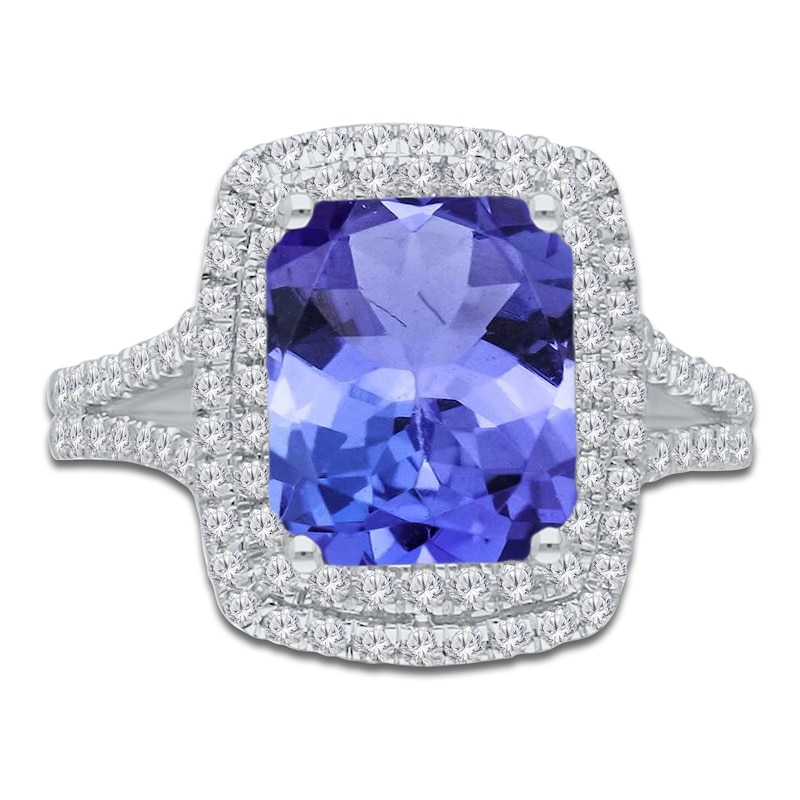 Main Image 2 of Kallati Cushion-Cut Natural Tanzanite & Diamond Ring 5/8 ct tw 14K White Gold