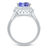 Thumbnail Image 3 of Kallati Cushion-Cut Natural Tanzanite & Diamond Ring 5/8 ct tw 14K White Gold